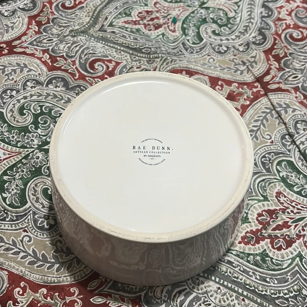Rae Dunn Holiday dog bowl